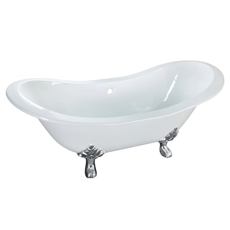 Aqua Eden Clawfoot Bathtubs, 61 L, 30.13 W, White/Polished Chrome, Cast Iron VCTNDS6130NC1
